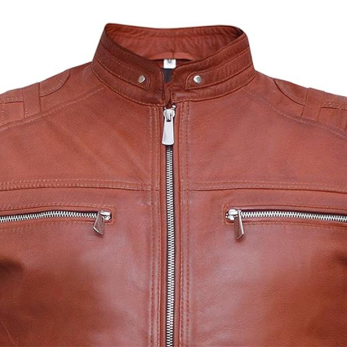 2-28.jpeg Giacca in pelle marrone da uomo in stile Café Racer