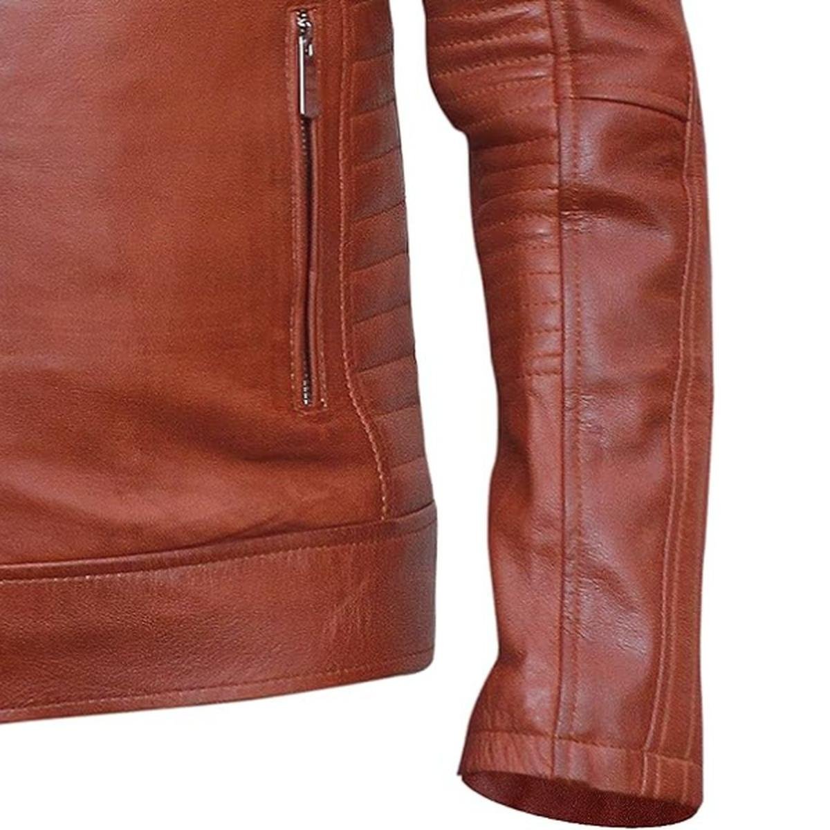 4-11.jpeg Giacca in pelle marrone da uomo in stile Café Racer