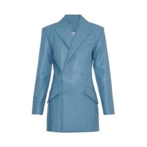 Blazer in pelle blu replica Aleksandre Akhalkatsishvili