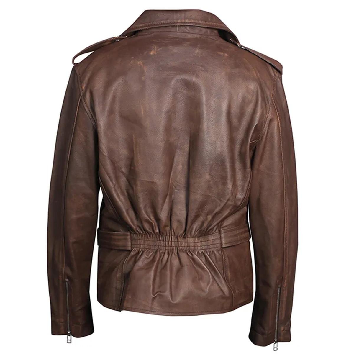 Brown-Genuine-Leather-Bikers-Jacket.jpeg Giacca da motociclista in vera pelle marrone da uomo