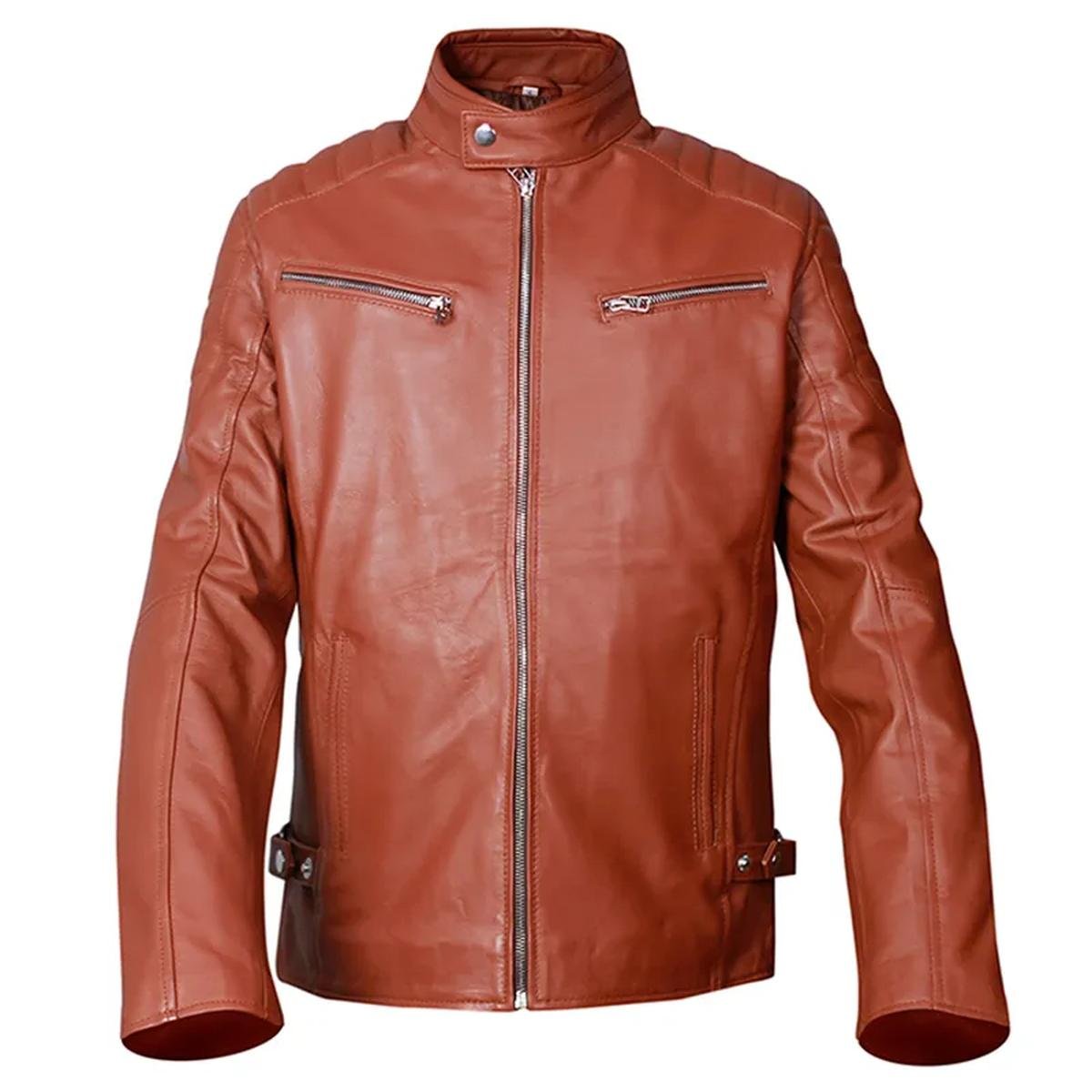 CAFE-RACER-BROWN-RETRO-STYLE-BIKER-LEATHER-JACKET.jpeg Giacca in pelle da motociclista in stile retrò marrone Cafe Racer