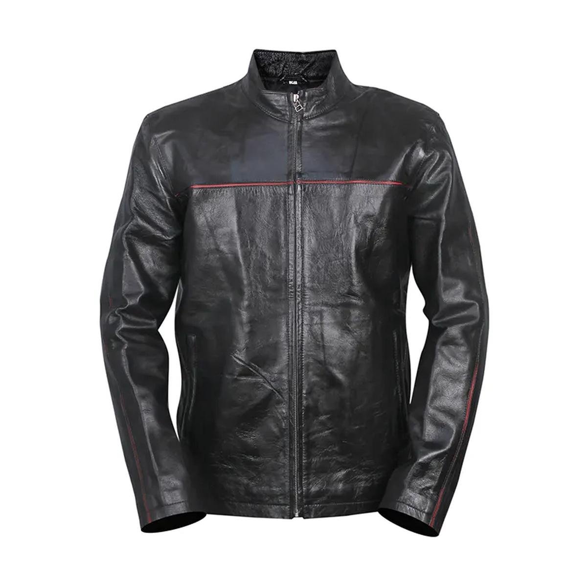 Cafe-Racer-Black-Mens-Leather-Jacket.jpeg Giacca in pelle nera da uomo Cafe Racer
