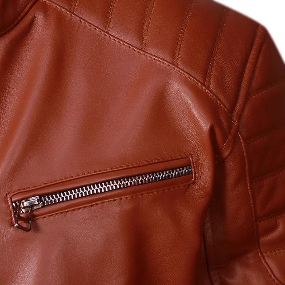 Cafe-Racer-Brown-Leather-Jacket-Mens-Genuine-Leather-Jackets.jpeg Giacca in pelle da motociclista in stile retrò marrone Cafe Racer