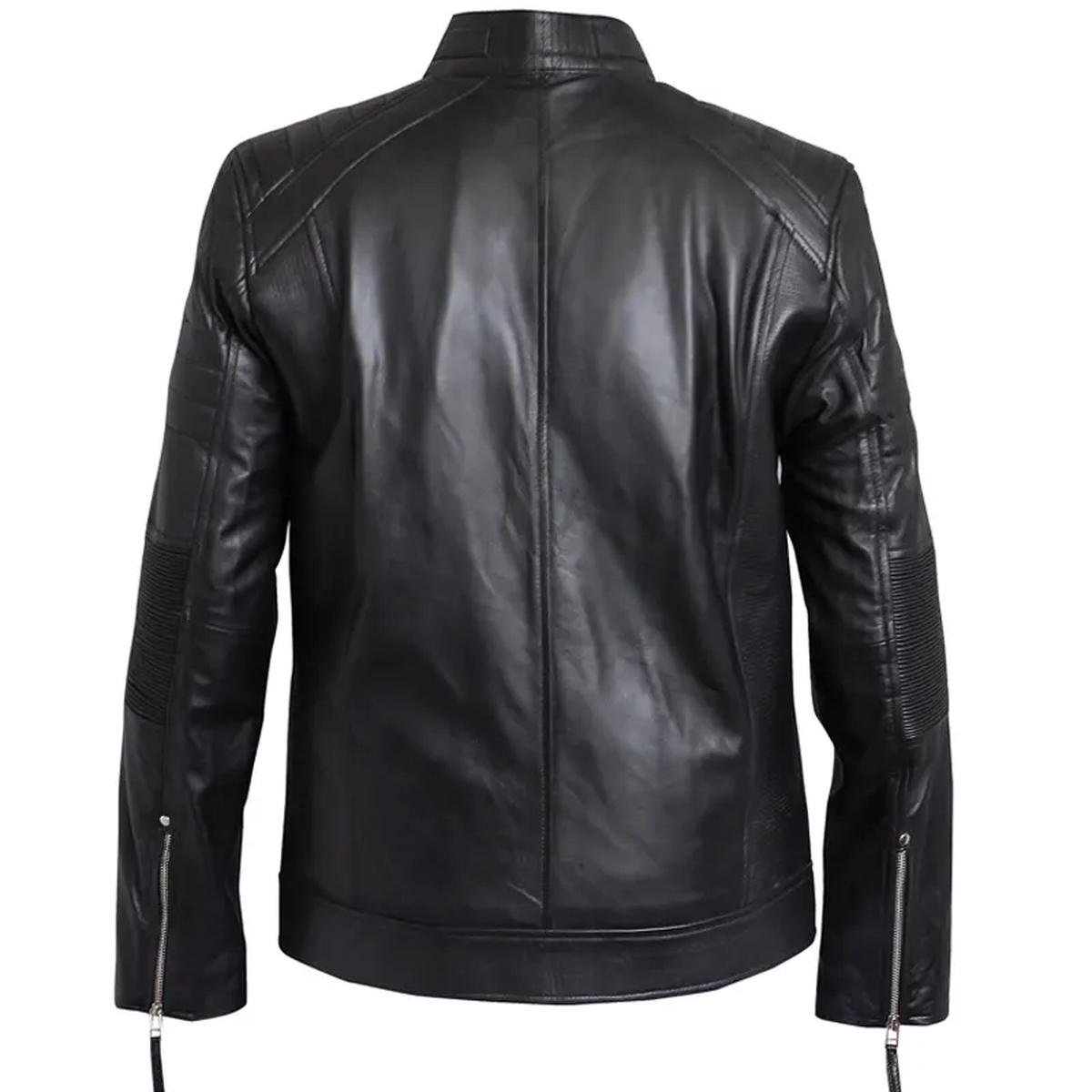 Cafe-Racer-Classic-Biker-Leather-Jacket.jpeg Giacca da motociclista in pelle nera classica da uomo, modello Cafe Racer