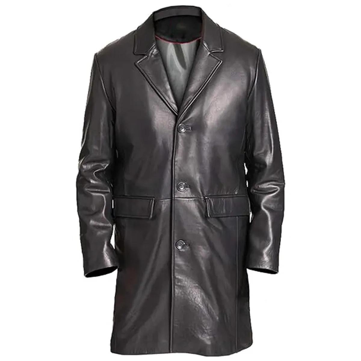 Classic-Black-Genuine-Leather-Overcoat.jpeg Classico soprabito in vera pelle nera