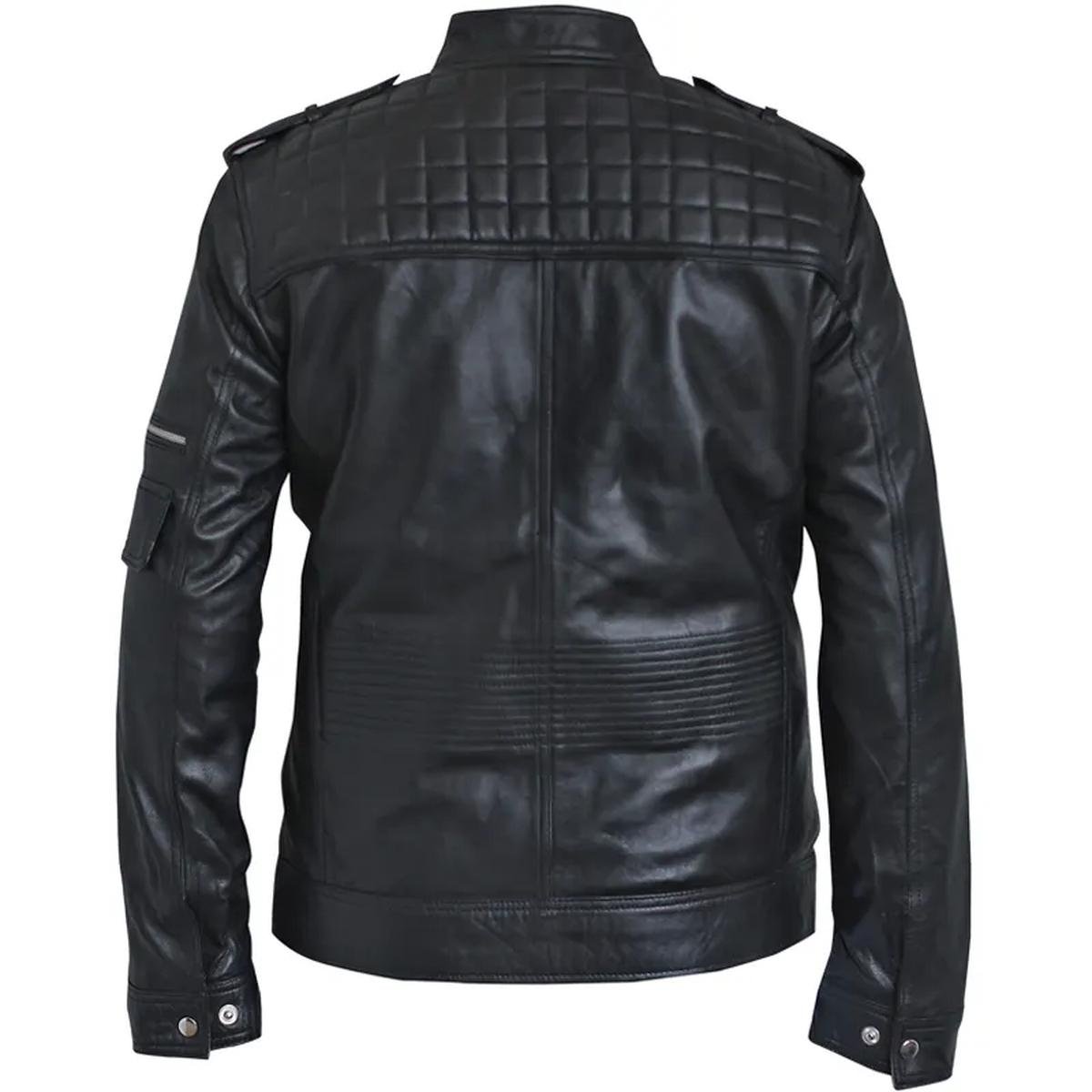 Classic-mens-biker-Leather-Black-jacket.jpeg Giacca in pelle da motociclista vintage retrò da uomo