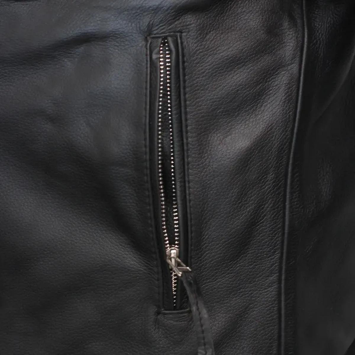 Crazy-Shine-Mens-Biker-Black-Leather-Jacket.jpeg Giacca in pelle di pecora Hybrid Mayhem da uomo