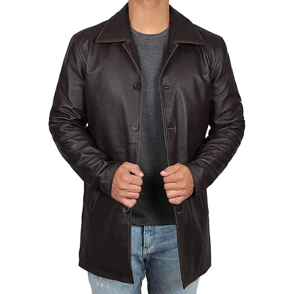 Distressed-Brown-Leather-Overcoat.jpeg Soprabito in pelle marrone in stile vintage