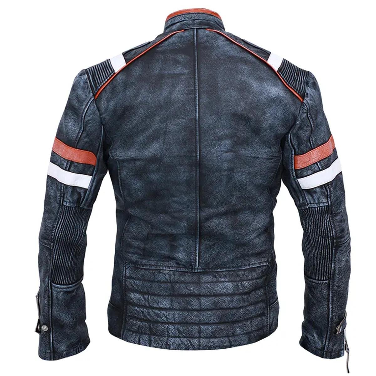 Eurovision-Song-Contest-Will-Ferrell-Leather-Jacket.jpeg Giacca in pelle di pecora grigia da motociclista vintage per uomo