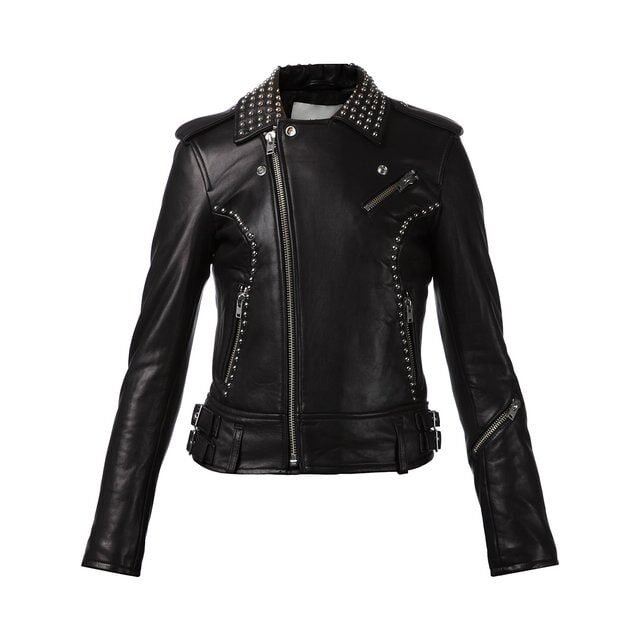 Hand-Crafted-Silver-Studded-Biker-Leather-Jacket.jpg Giacca da motociclista in pelle con borchie argentate realizzata a mano