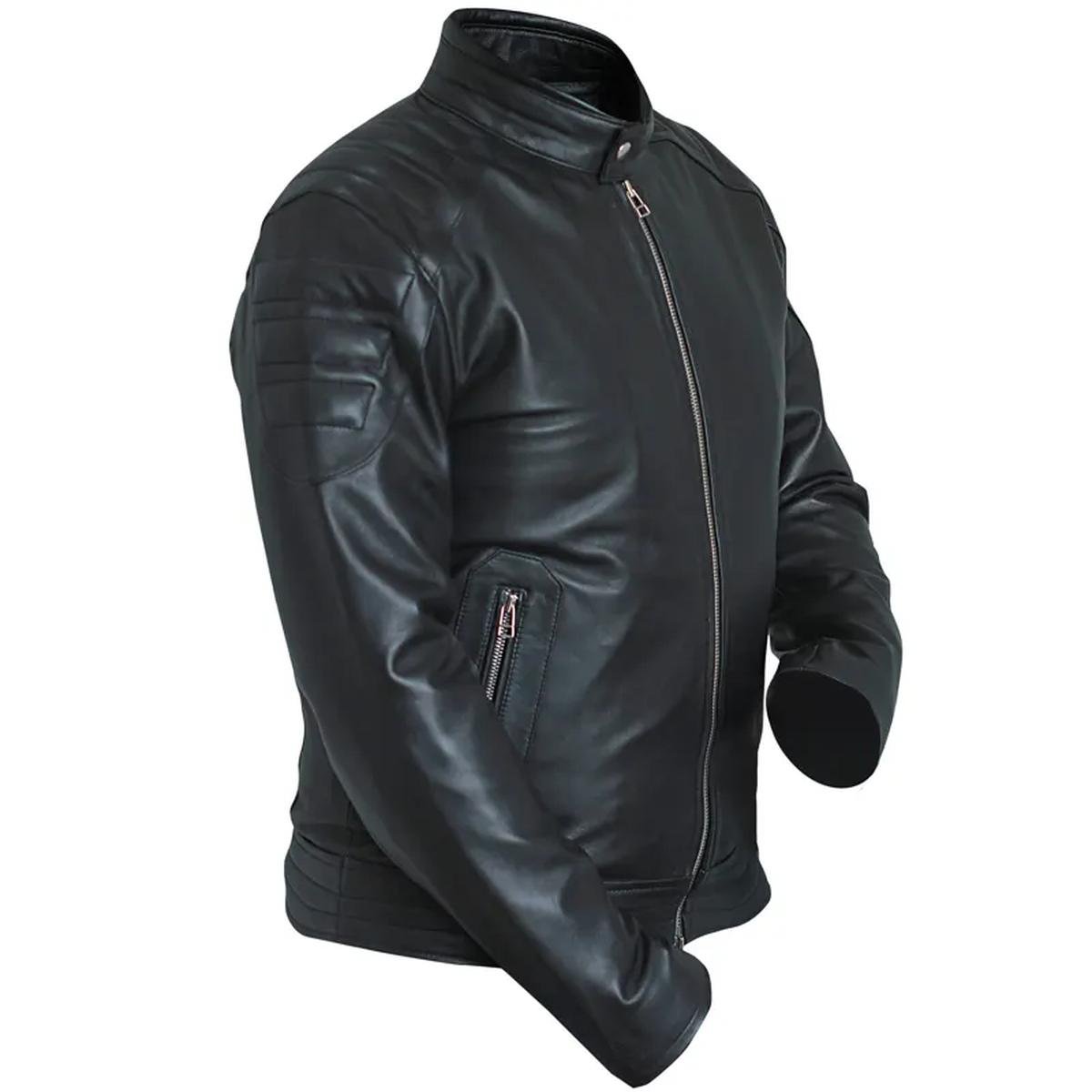 Jensen-Huang-Black-Leather-Jacket.jpeg Giacca da motociclista classica nera da uomo in vera pelle