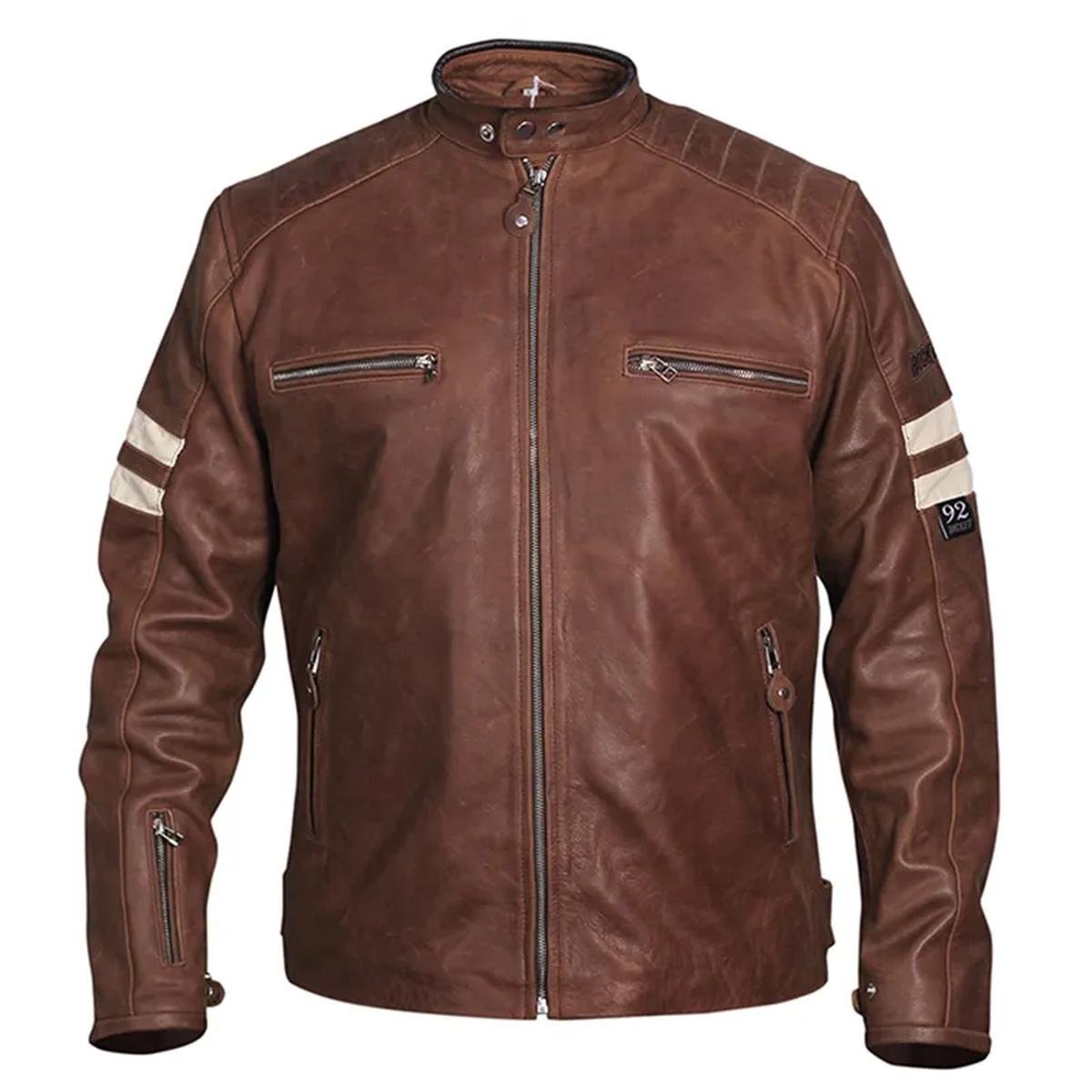 Joe-Rocket-Classic-92-Leather-Motorcycle-Jacket.jpeg Giacca da motociclista in pelle di pecora Classic 92 da uomo, marrone