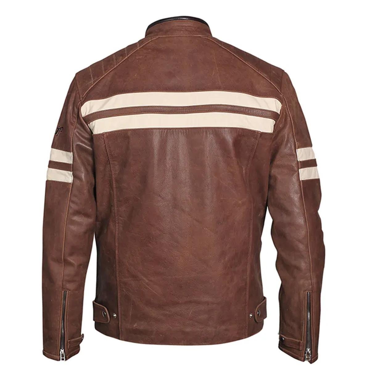 Joe-Rocket-Mens-Classic-92-Leather-Jacket-Brown-Cream.jpeg Giacca da motociclista in pelle di pecora Classic 92 da uomo, marrone