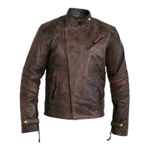 Giacca in pelle invecchiata Kendal Moto Racer da donna