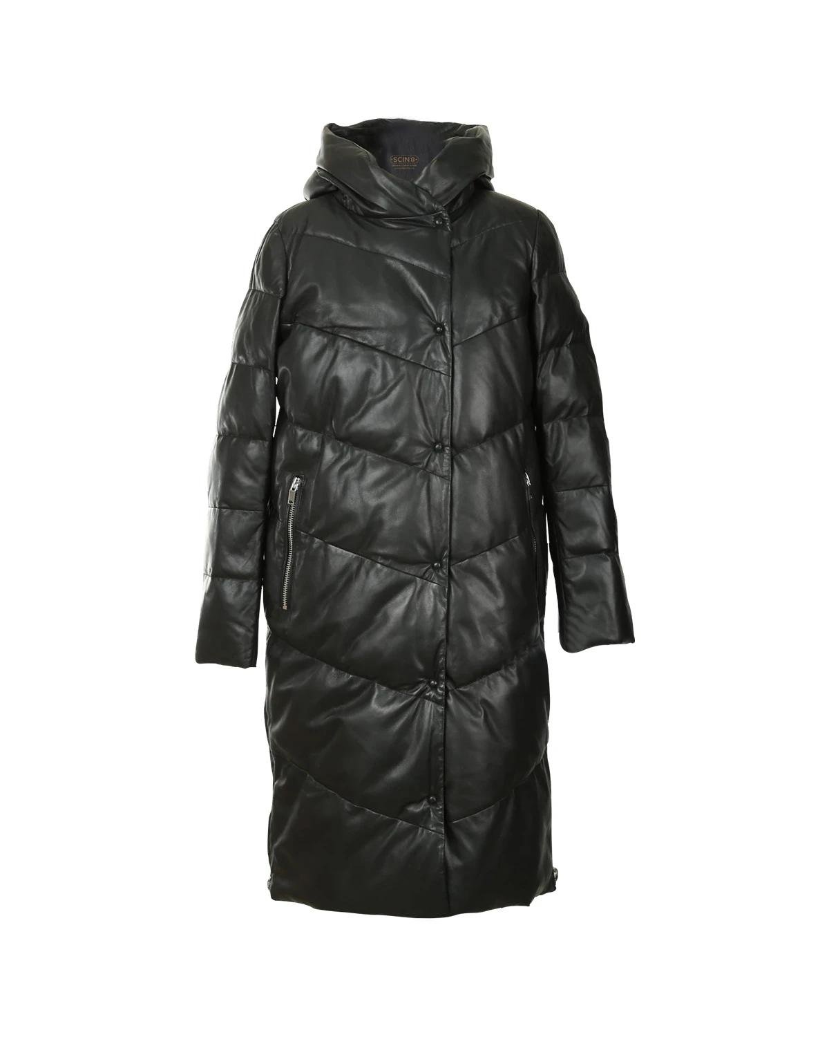 Kim_Leather_Puffer_Long_Coat_19.jpeg Cappotto lungo in pelle di pecora Kim Puffer da donna