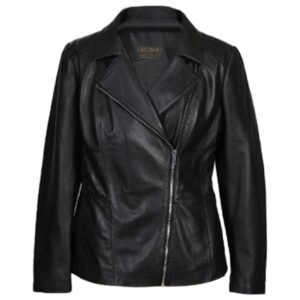 Giacca in pelle di pecora Maya da donna, nera