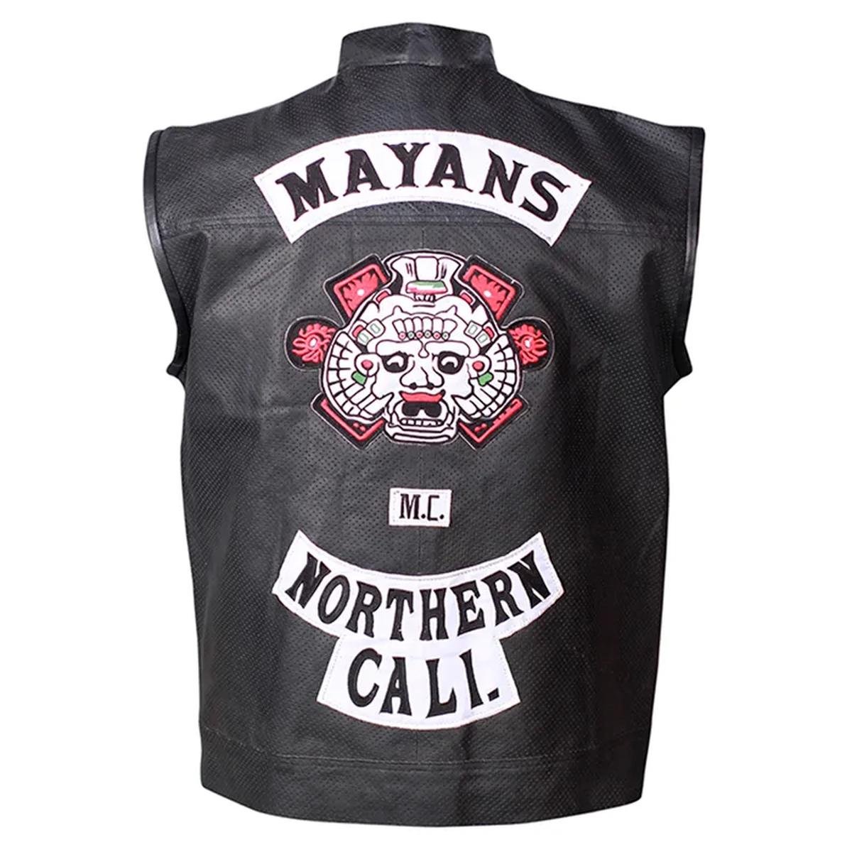 Mayans-MC-Prospect-Leather-Vest-Ezekiel-Reyes-Vest-Leather-vest.jpeg Gilet in pelle di pecora nera da uomo