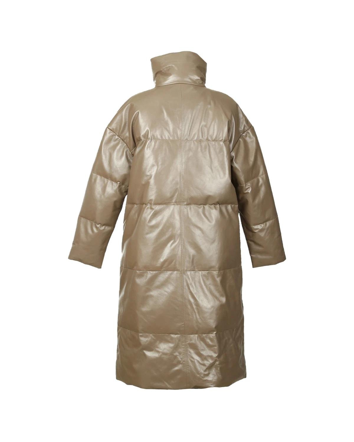 Mellisa_Leather_Puffer_Long_Coat_16.jpeg Cappotto lungo imbottito in pelle Mellisa da donna