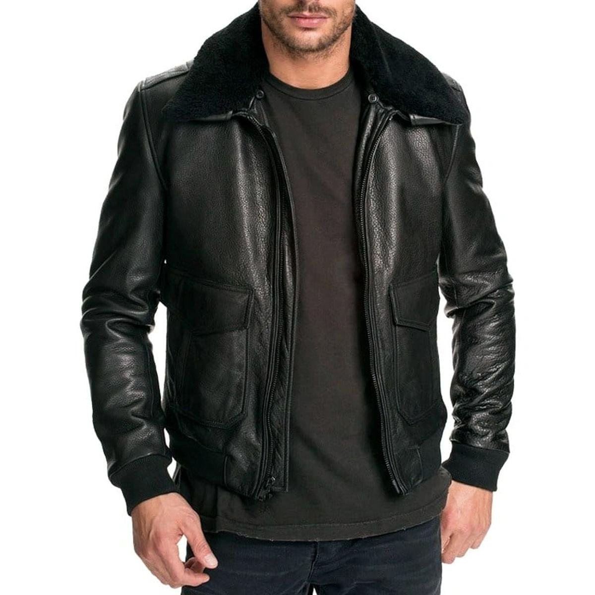 Men-Air-Force-Leather-Bomber-Jacket.jpeg Giubbotto bomber in pelle da uomo dell'aeronautica militare