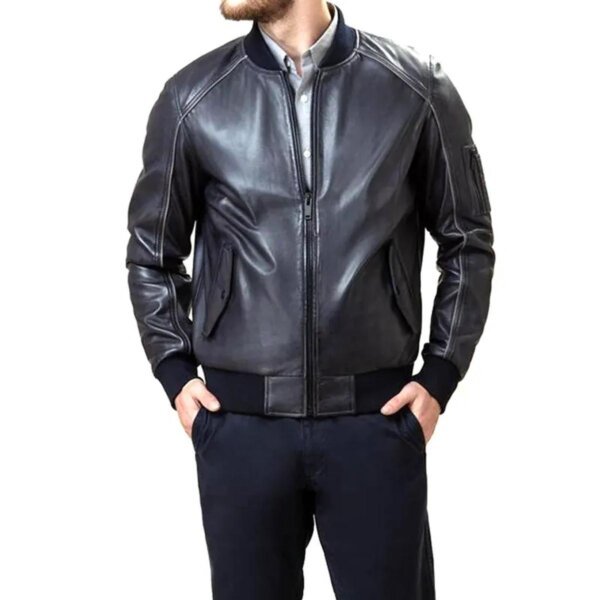 Men-Black-Leather-Bomber-Jacket-600x600-2.jpeg Giubbotto bomber in pelle nera da uomo