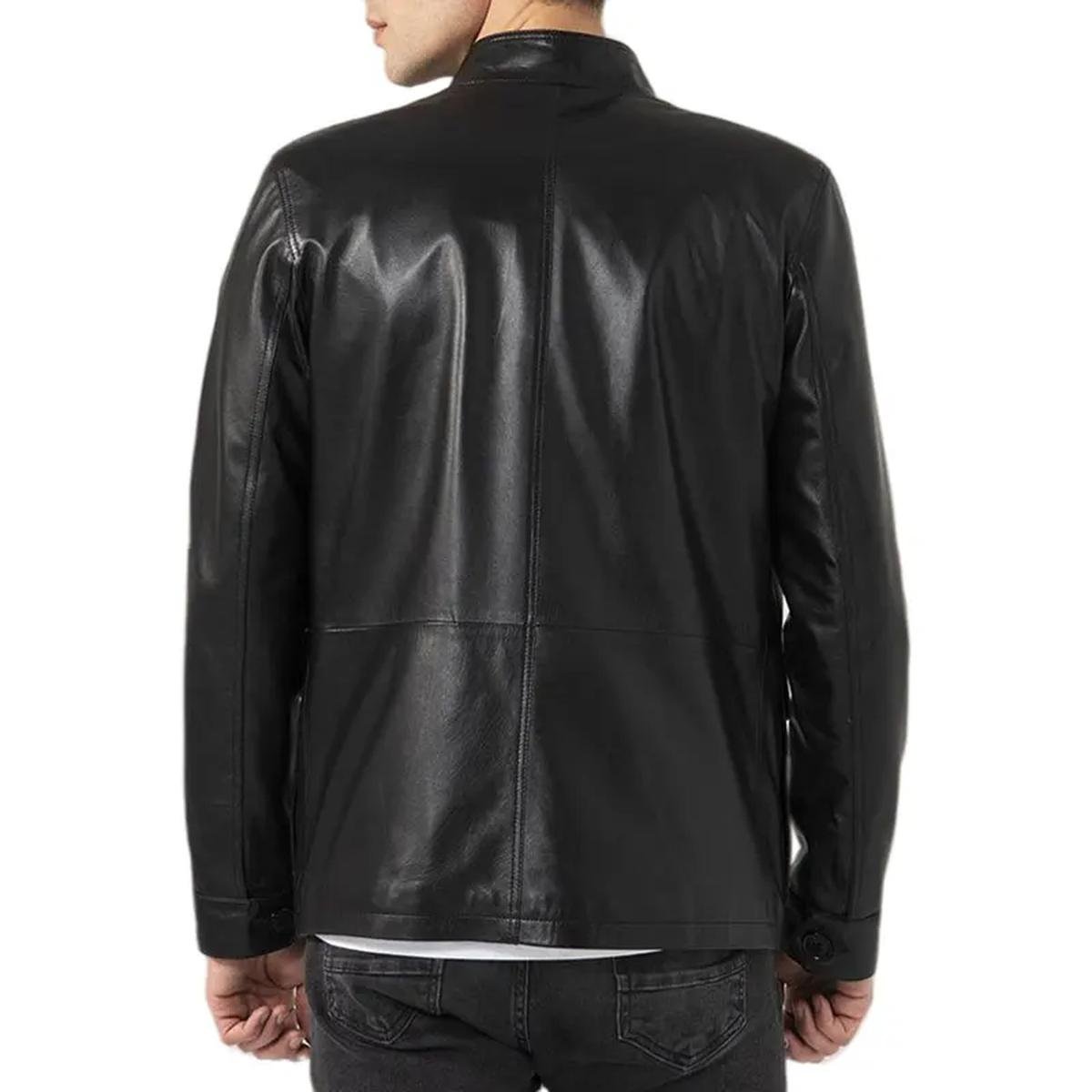 Men-Flap-Pockets-Leather-Jacket.jpeg Giacca in pelle nera con tasche a patta da uomo