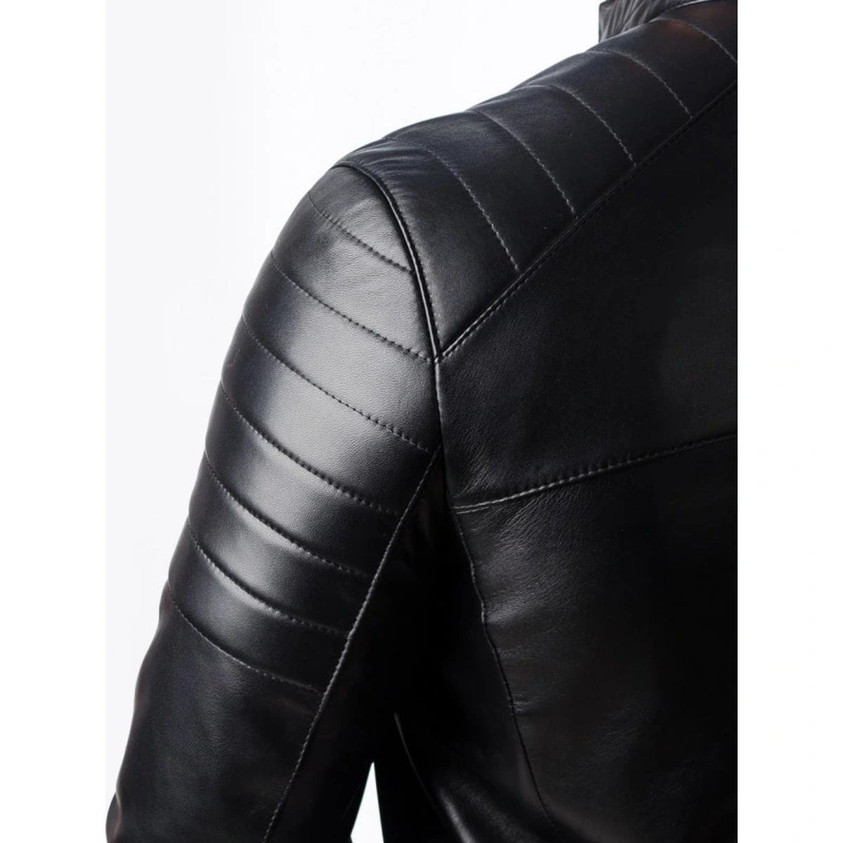 Men-Quilted-Motorcycle-Black-Jacket.jpeg Giacca da motociclista in pelle trapuntata da uomo