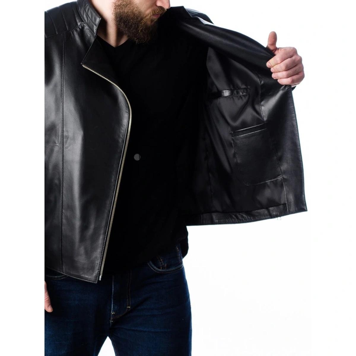 Men-Quilted-Motorcycle-Leather-Black-Jacket.jpeg Giacca da motociclista in pelle trapuntata da uomo
