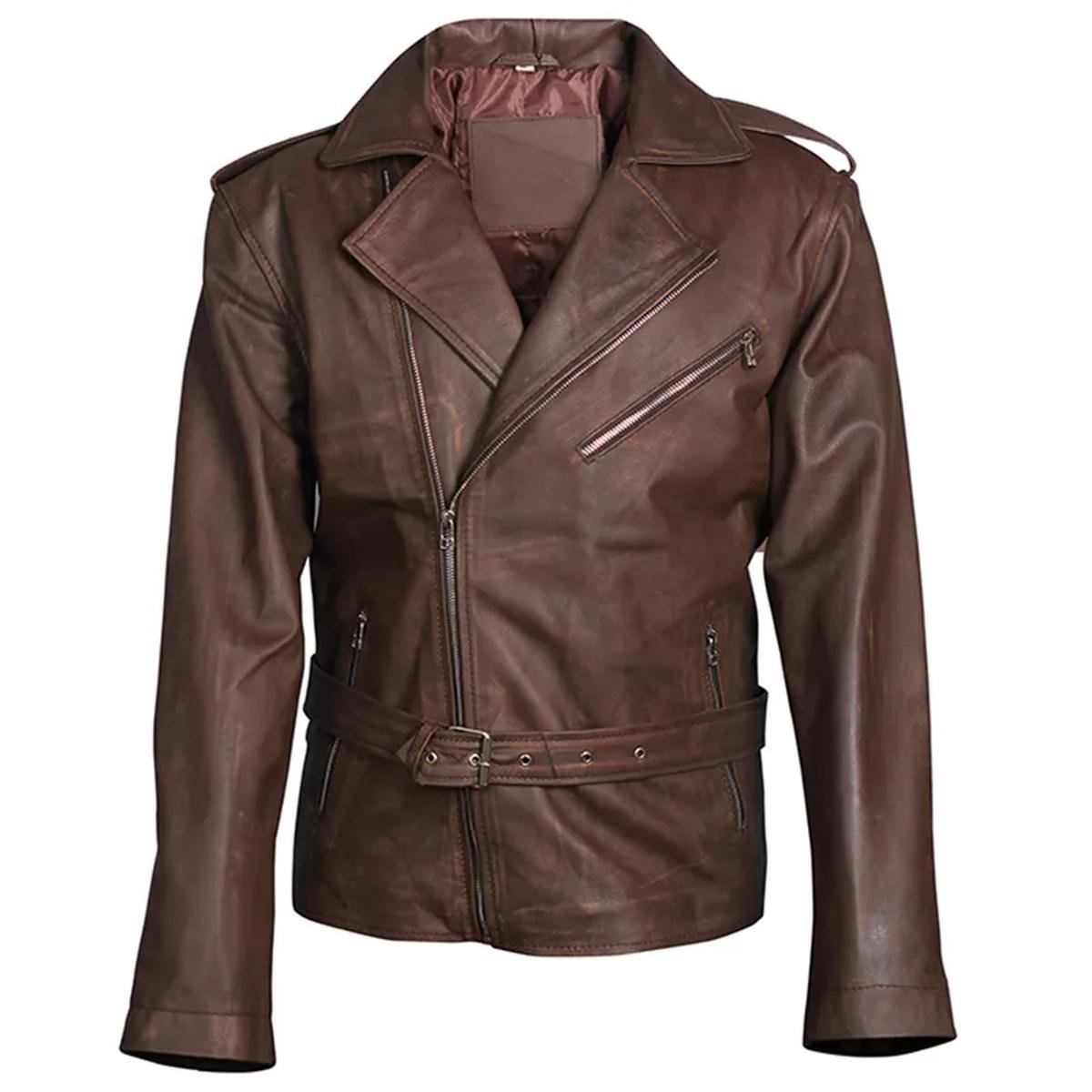 Mens-Biker-Brown-Genuine-Leather-Jacket.jpeg Giacca da motociclista in vera pelle marrone da uomo