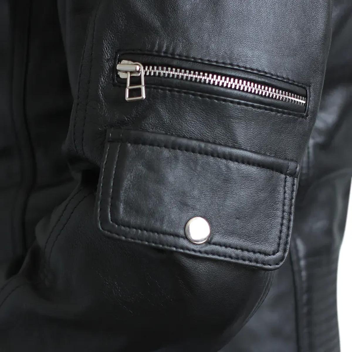 Mens-Black-Leather-Moto-Jacket-Biker.jpeg Giacca in pelle da motociclista vintage retrò da uomo