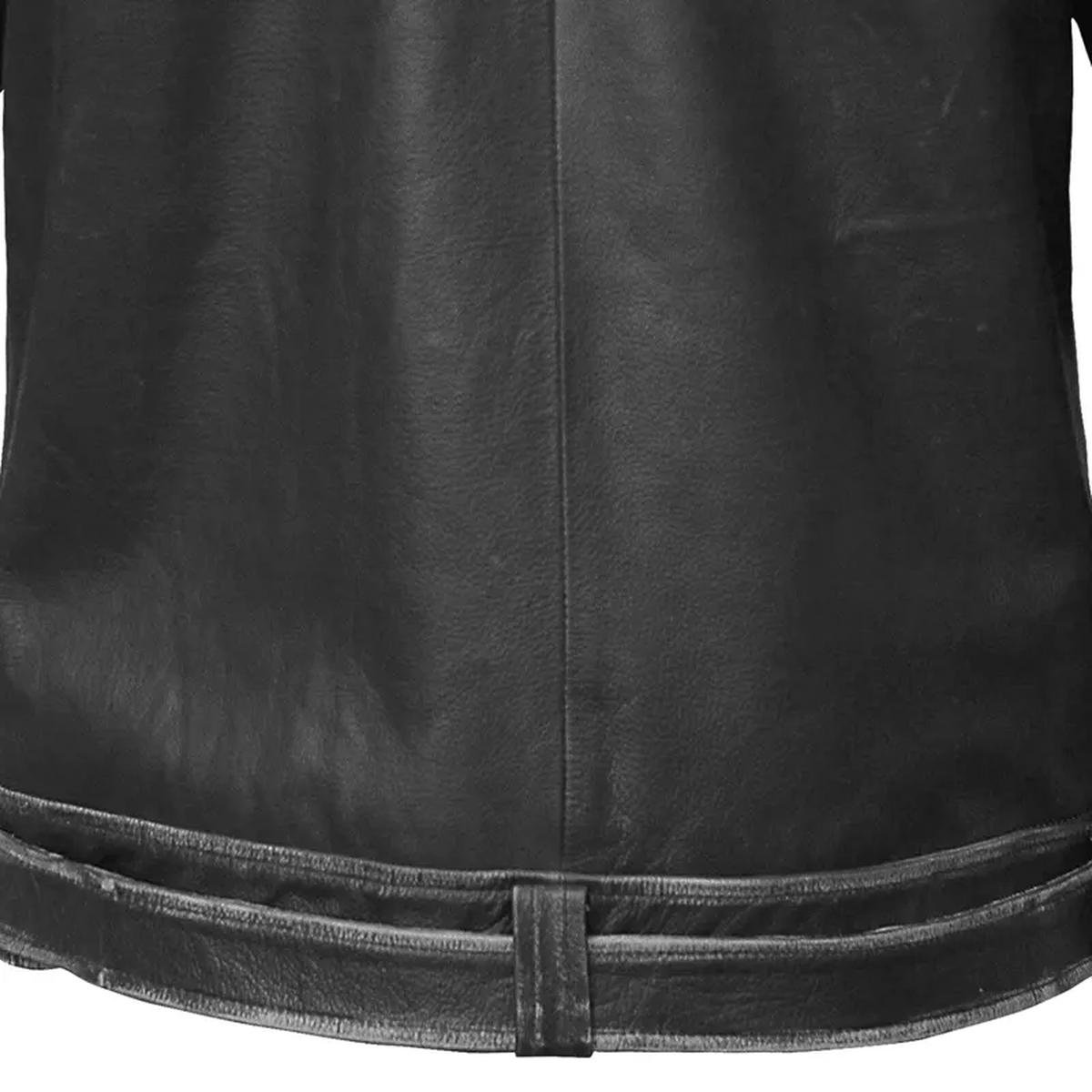 Mens-Black-Leather-Motorcycle-Jacket.jpeg Giacca da motociclista in pelle con cerniera asimmetrica da uomo