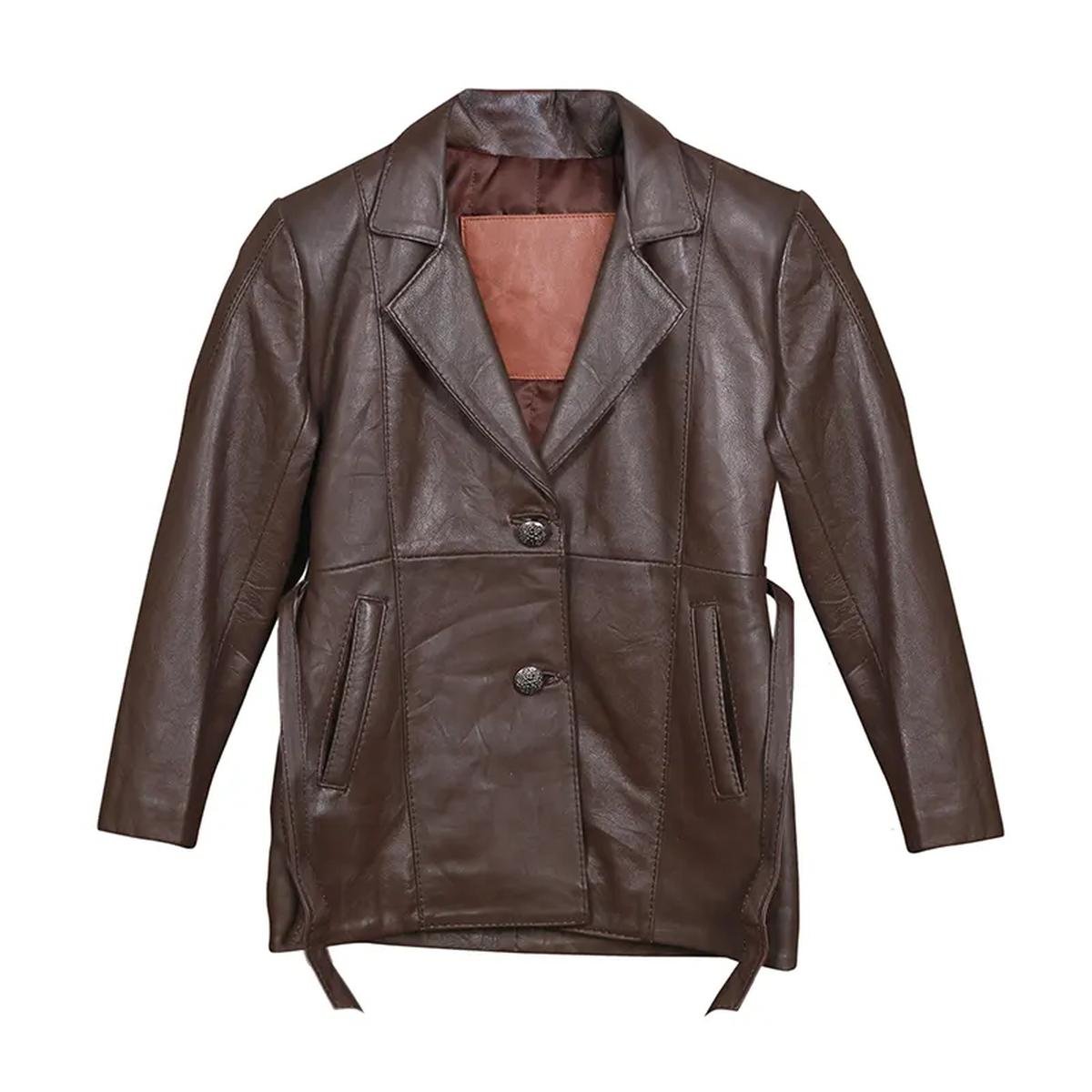 Mens-Chocolate-Brown-Genuine-Leather-Blazer-1.jpeg Blazer da uomo in vera pelle marrone cioccolato