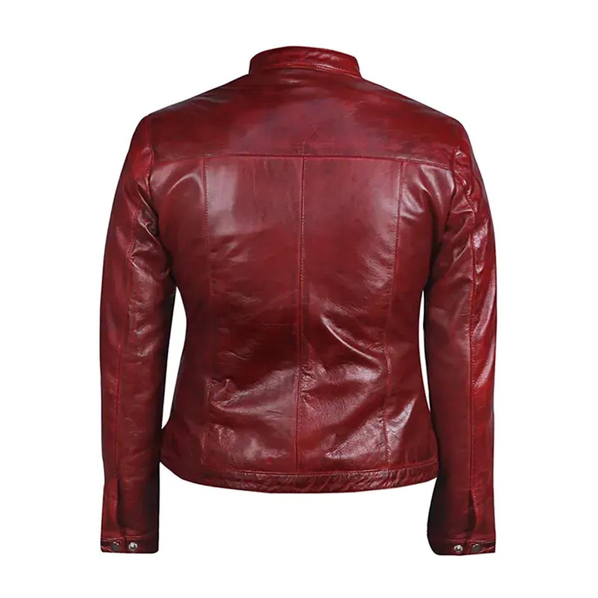 Mens-Fashion-Real-Red-Leather-Jacket-1.jpeg Giacca in pelle rossa da uomo in stile motociclista