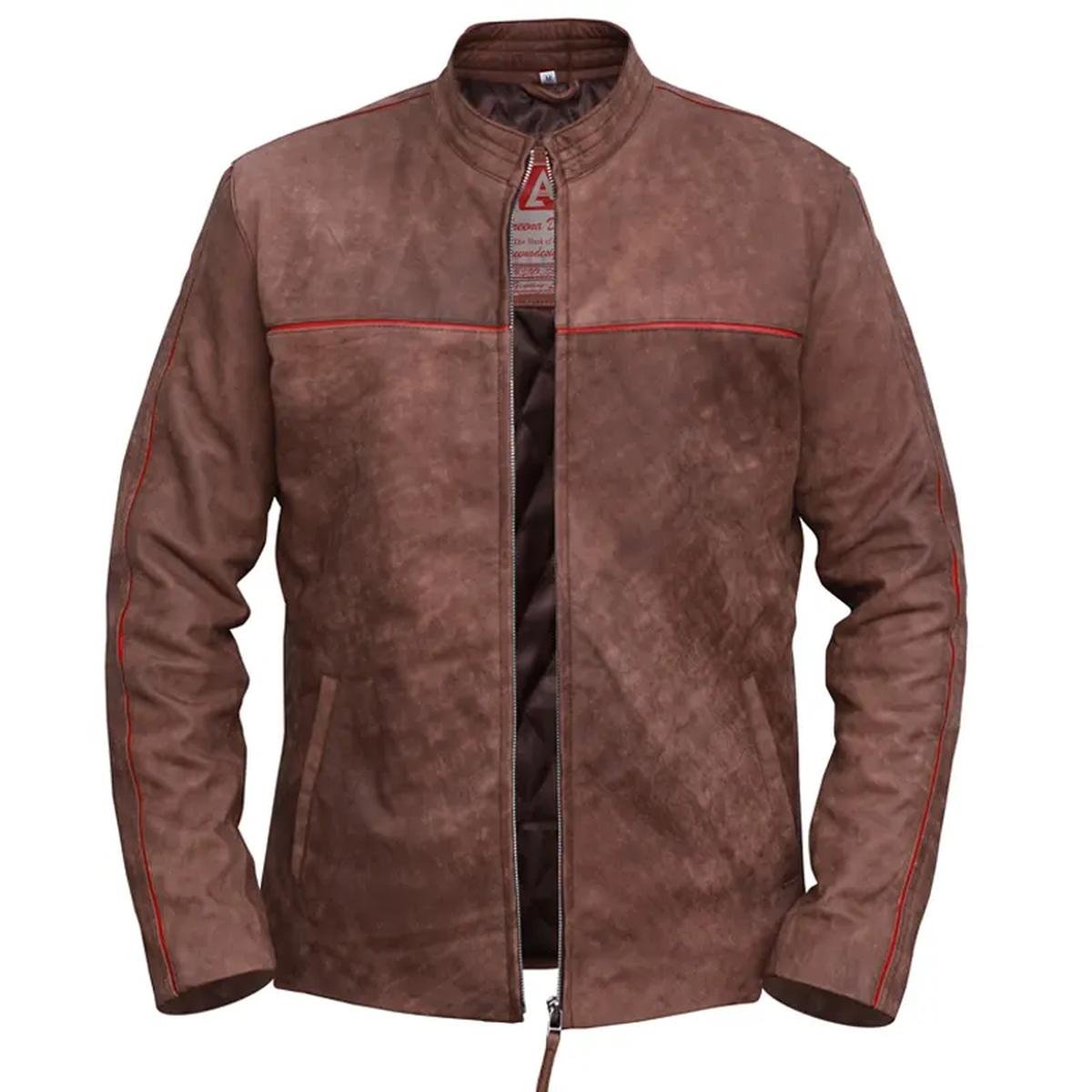 Mens-Vintage-Biker-Distressed-Cafe-Racer-Leather-Jacket.jpeg Giacca in pelle marrone chiaro effetto invecchiato da uomo