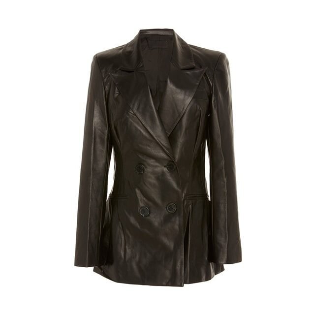 Michael-Lo-Sordo-Replica-Double-Breasted-Leather-Blazer.jpg Blazer doppiopetto in pelle di pecora da donna