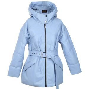 Piumino in pelle di pecora con cintura Sophia Frost