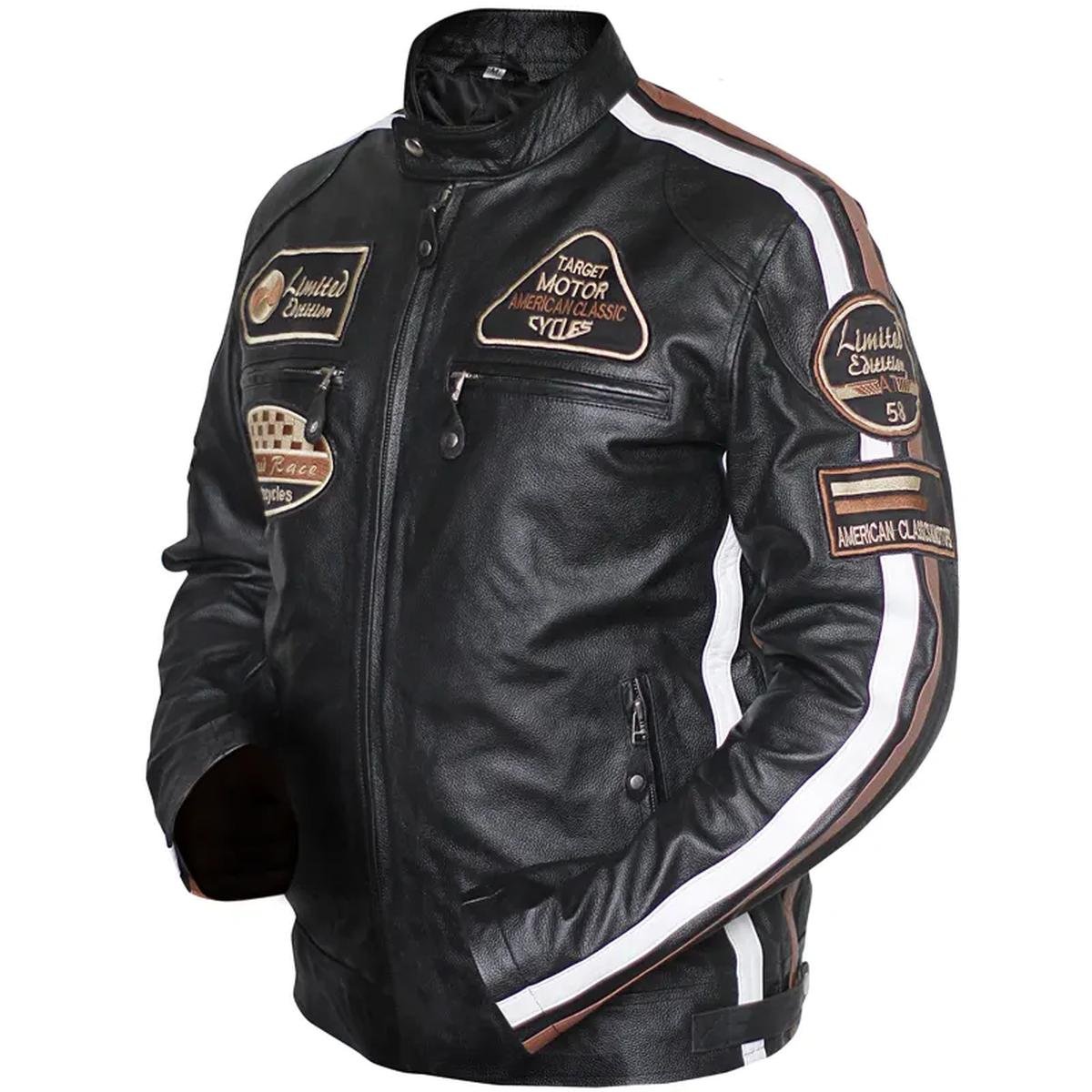 Urban-Motors-American-Leather-Jacket.jpeg Giacca in pelle di pecora nera American Classic Urban Motors da uomo