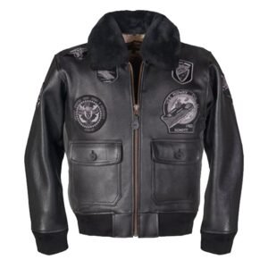 Giubbotto bomber in pelle da aviatore NAVAL Wings of Gold