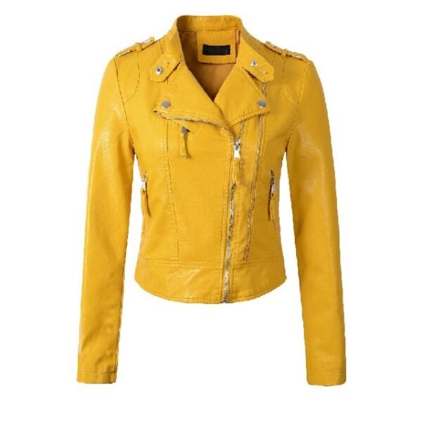 Yellow-Slim-Side-Zipper-Plain-Womens-Jacket-Leather-600x600-1.jpg Giacca da donna in pelle gialla sottile con cerniera laterale semplice