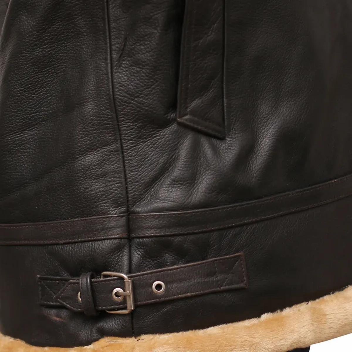 classic-Fur-Leather-Jacket.jpeg Giacca in pelle di montone marrone Flight Aviator