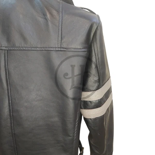 leon-kennedy-jacket-sleeve-stripe-view-600x600-1.webp Giacca in pelle di pecora Leon Kennedy da uomo