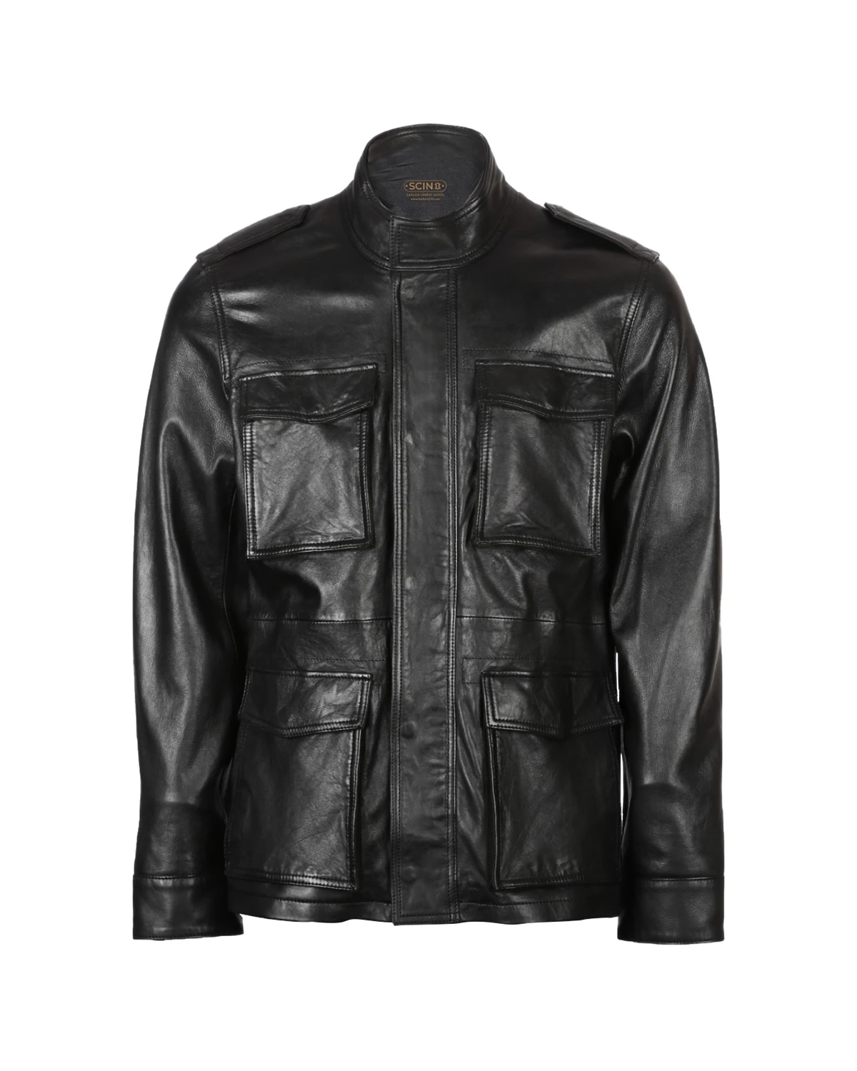 men-four-pocket-leather-shirt.webp Giacca in pelle di pecora con quattro tasche da uomo, nera