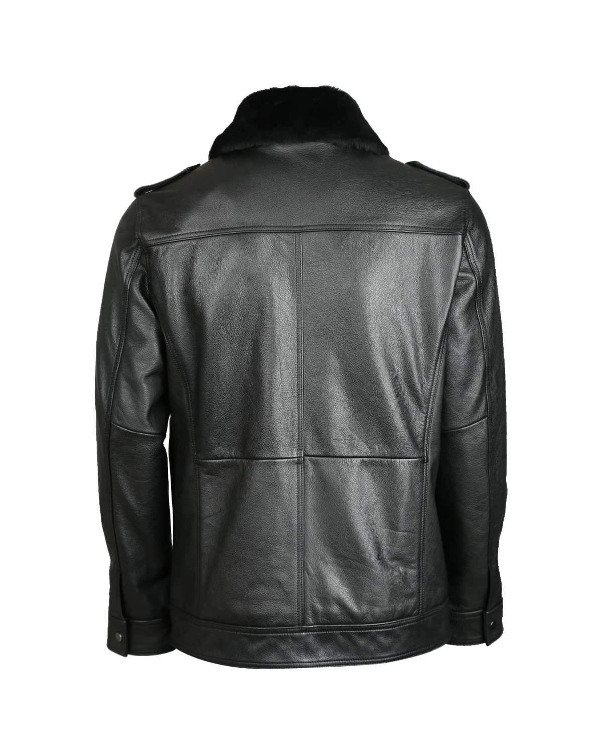 men-patch-pocket-bomber-leather-jacket-back.webp Giacca bomber in pelle con tasca applicata da uomo
