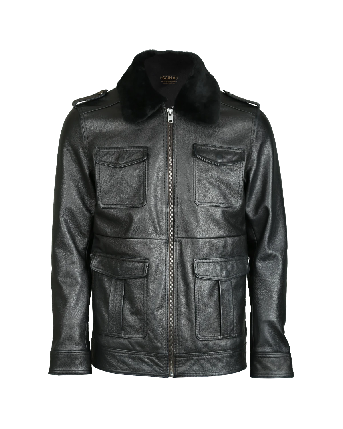 men-patch-pocket-bomber-leather-jacket.webp Giacca bomber in pelle con tasca applicata da uomo