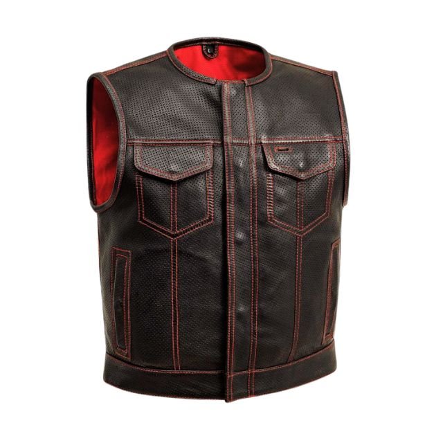 red-stitching-perforated-motorcycle-leather-vest.jpg Gilet da motociclista in pelle traforata da uomo