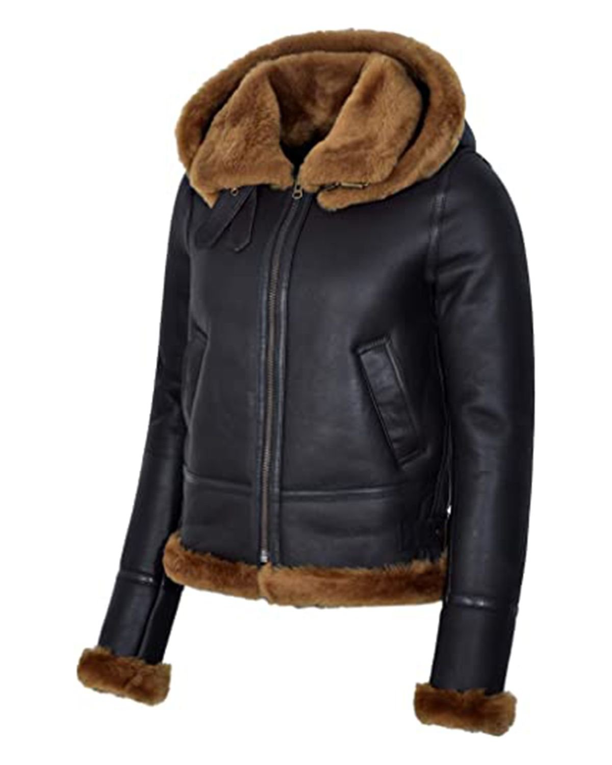 scin-13077w-black-side.jpg Giacca in pelle da donna B3 Flying Bomber