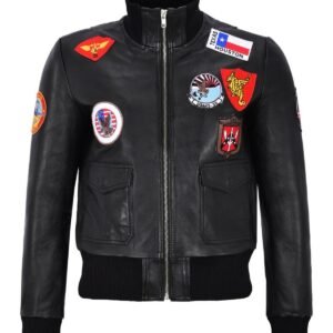 Giacca bomber da aviatore da donna in pelle naturale