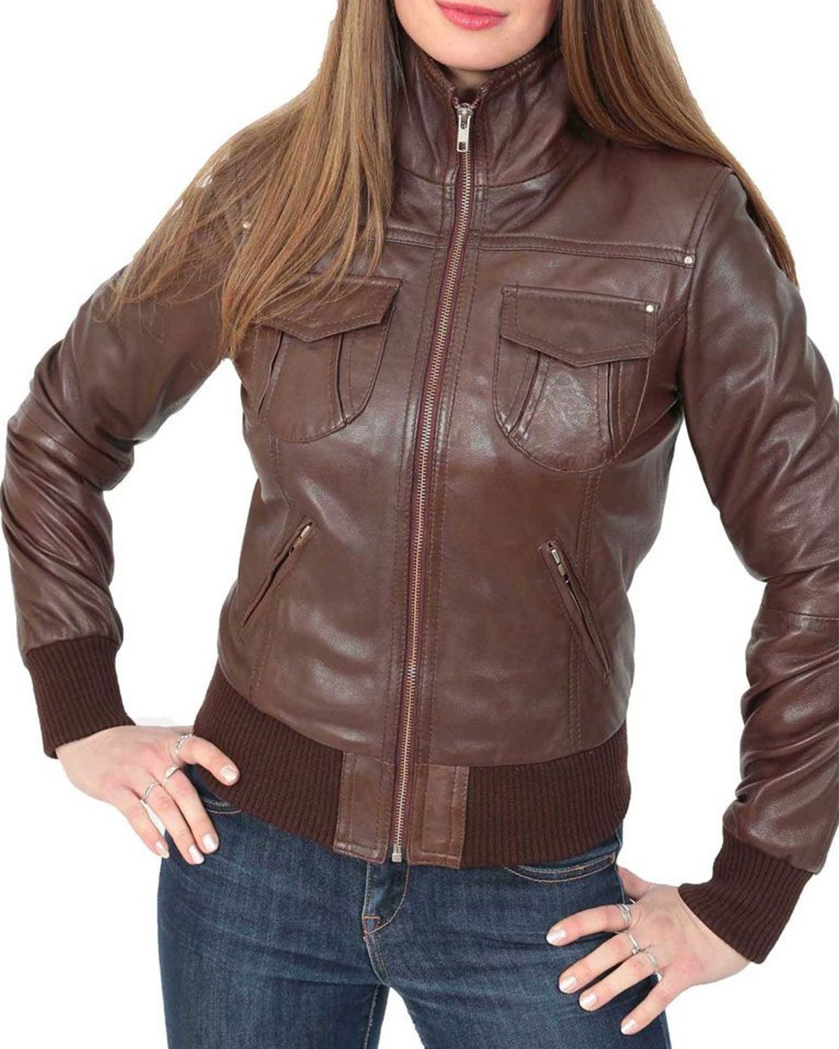 scin-13109w-brown.jpg Giacca in pelle Alma Classic Bomber