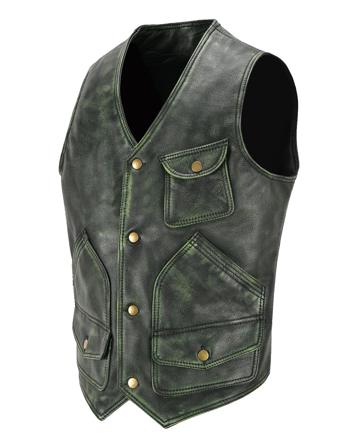 scin-13167-distressedgreen-side.jpg Gilet in pelle invecchiata Lester