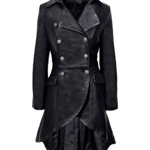 Cappotto lungo in pelle gotica Agnes