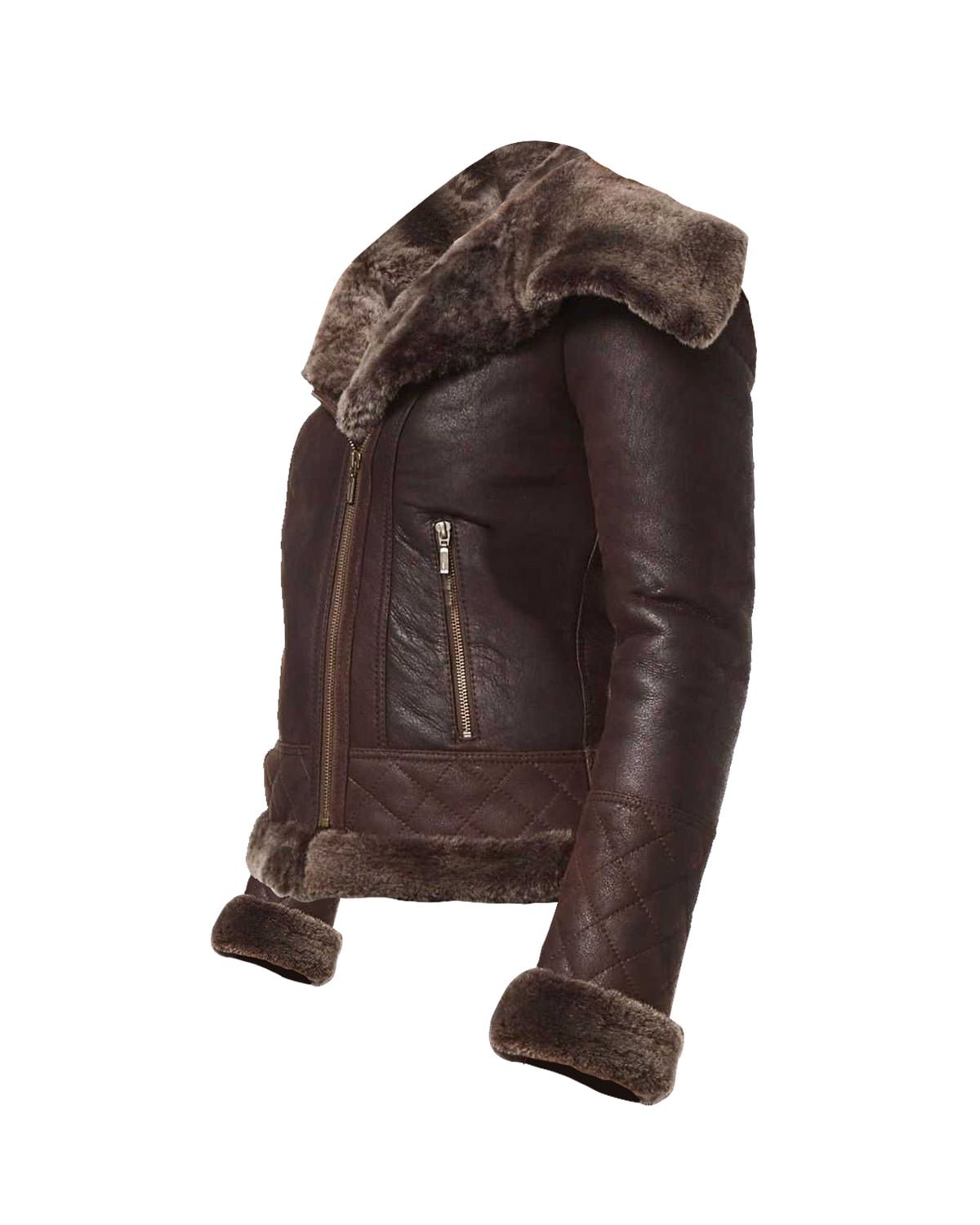 womens-fur-shearling-biker-jacket-side-min.jpg Giacca da motociclista classica in pelle naturale da donna, marrone scuro